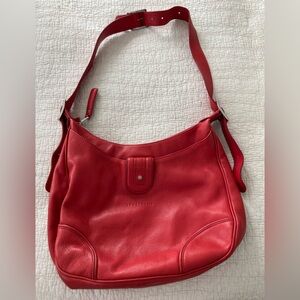 Longchamp Red Leather Cross Body/Shoulder Bag